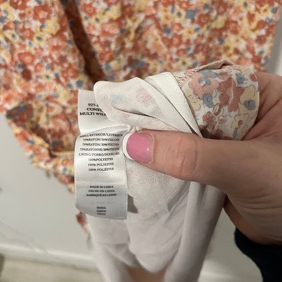 Rails Pink Floral Print V Neck Midi Dress Size Small - Picture 6 of 6